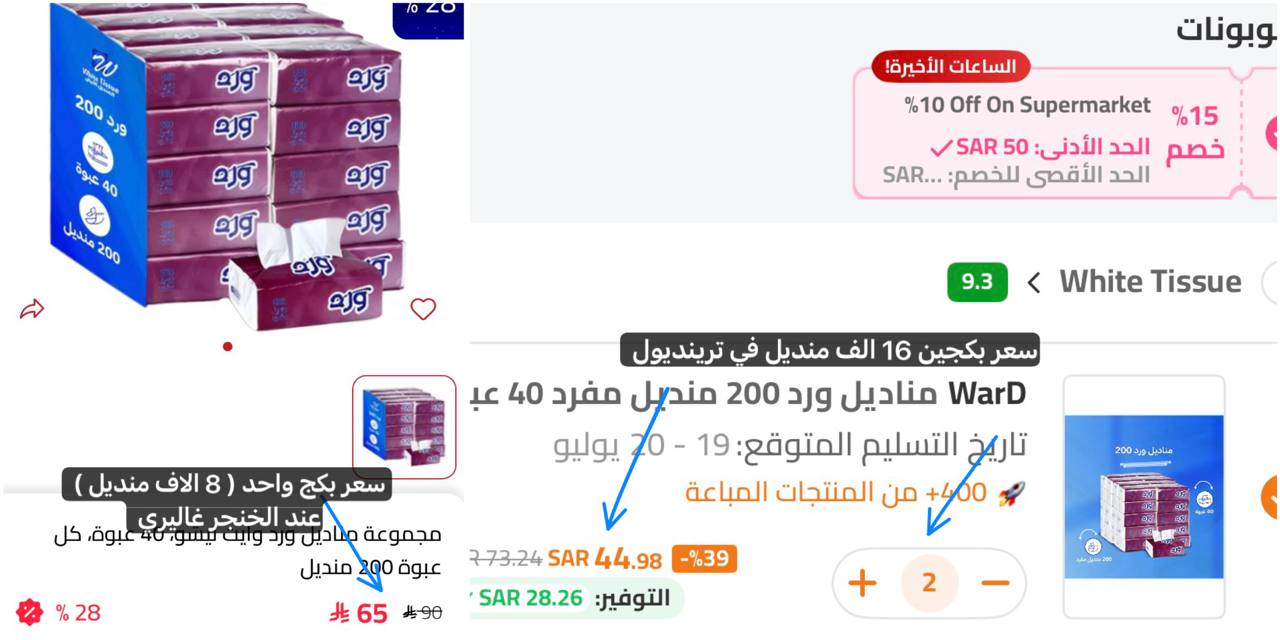 16 الف منديل (80 عبوة)