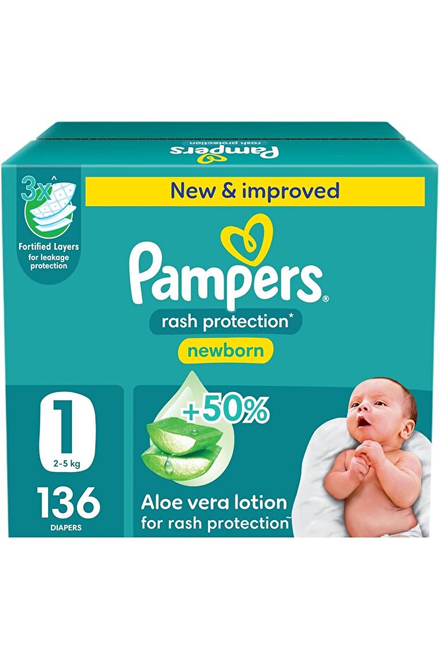 حفاضات بامبرز مقاس 1 صندوق 136 قطعة
