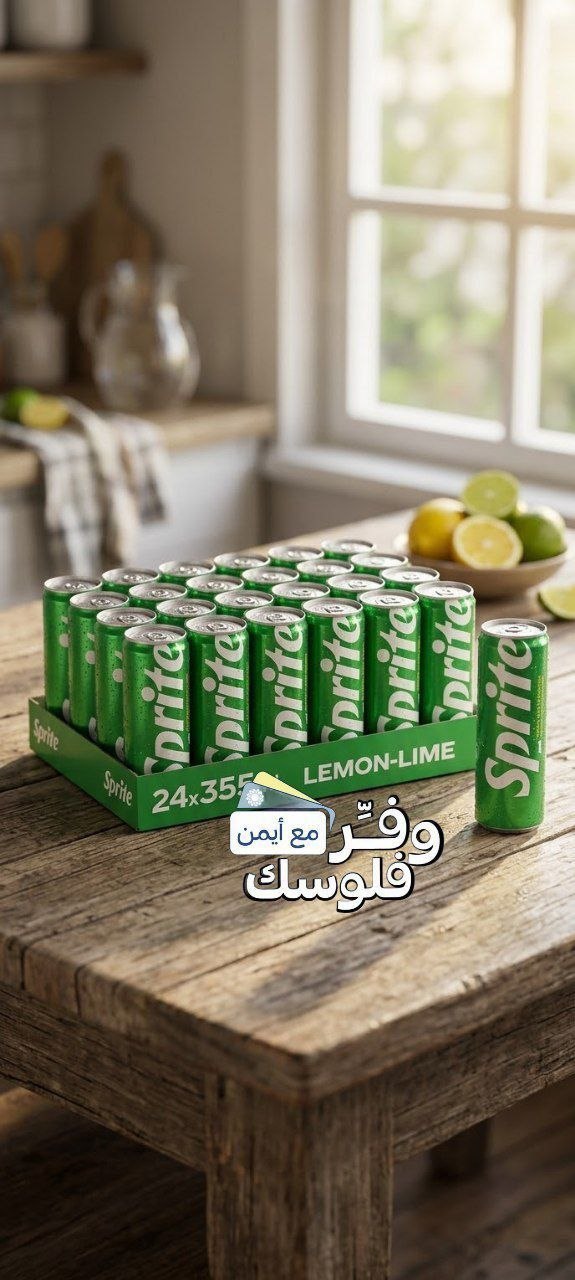 مشروب غازي عادي سبرايت علبة 355 مل عبوة من 24 قطعة