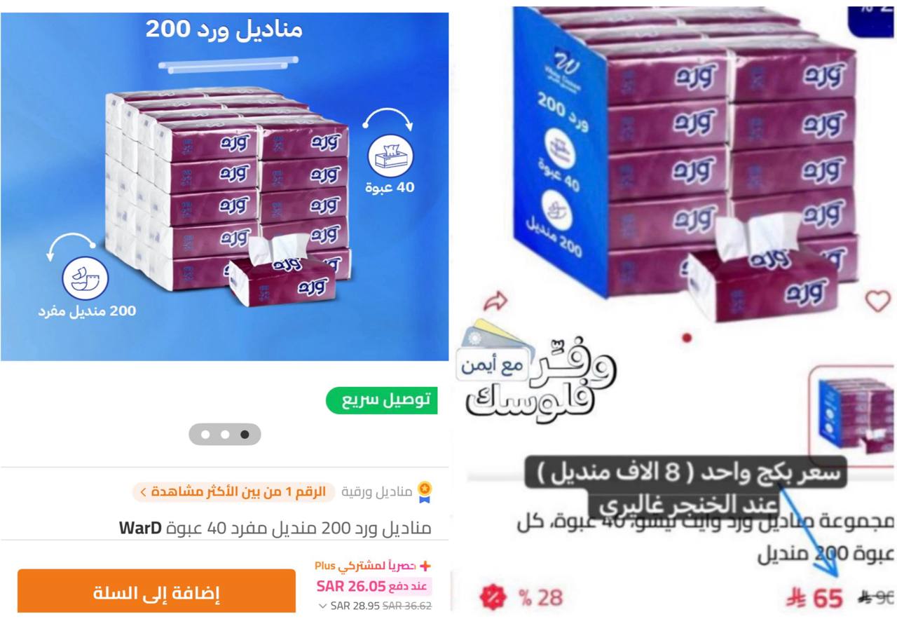 مناديل ورد 8,000 منديل