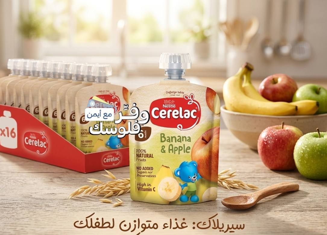 سيريلاك مهروس الفواكه بالموز والتفاح والشوفان 16 حبة