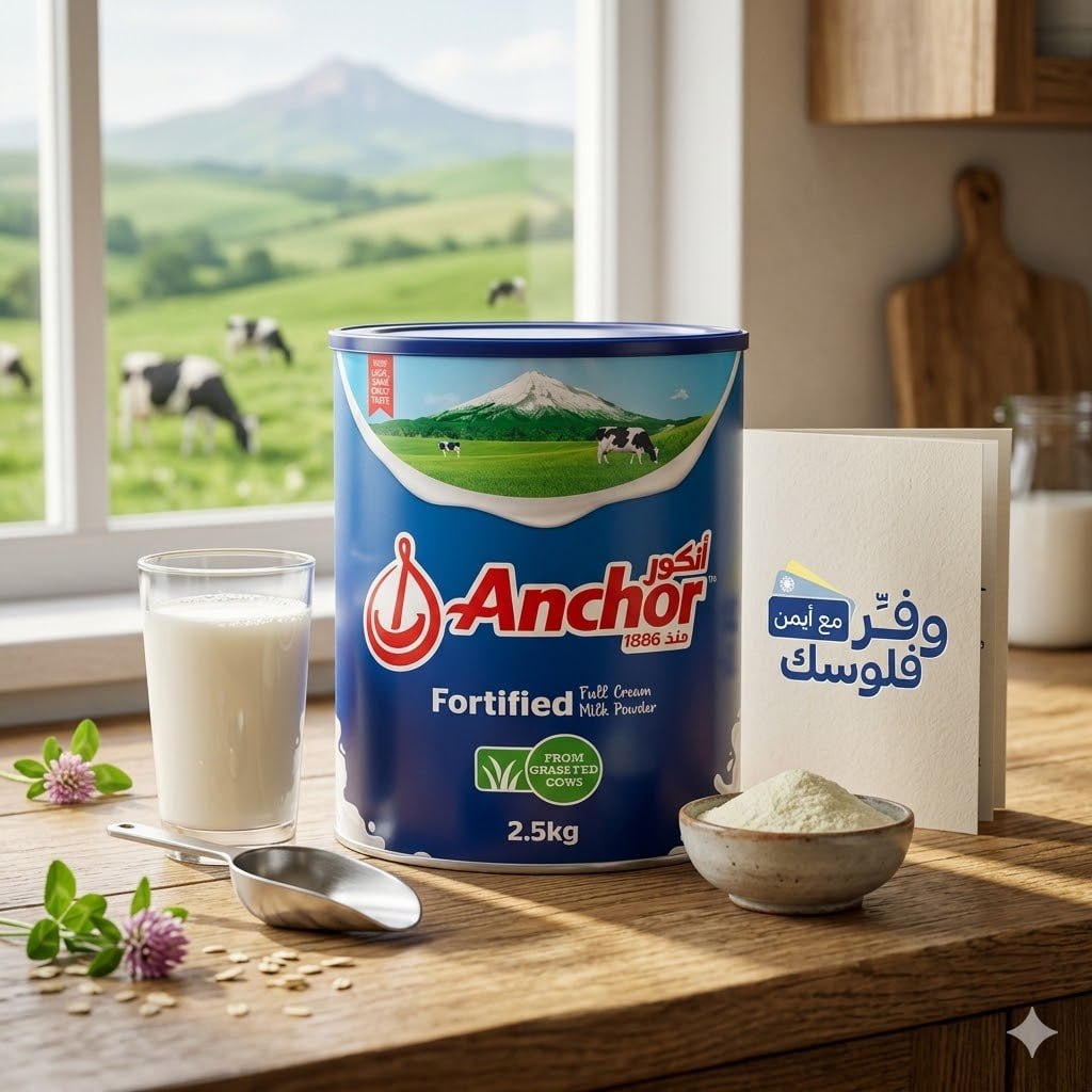 علبة حليب بودرة كامل الدسم بسعة 2.5 كجم من انكور