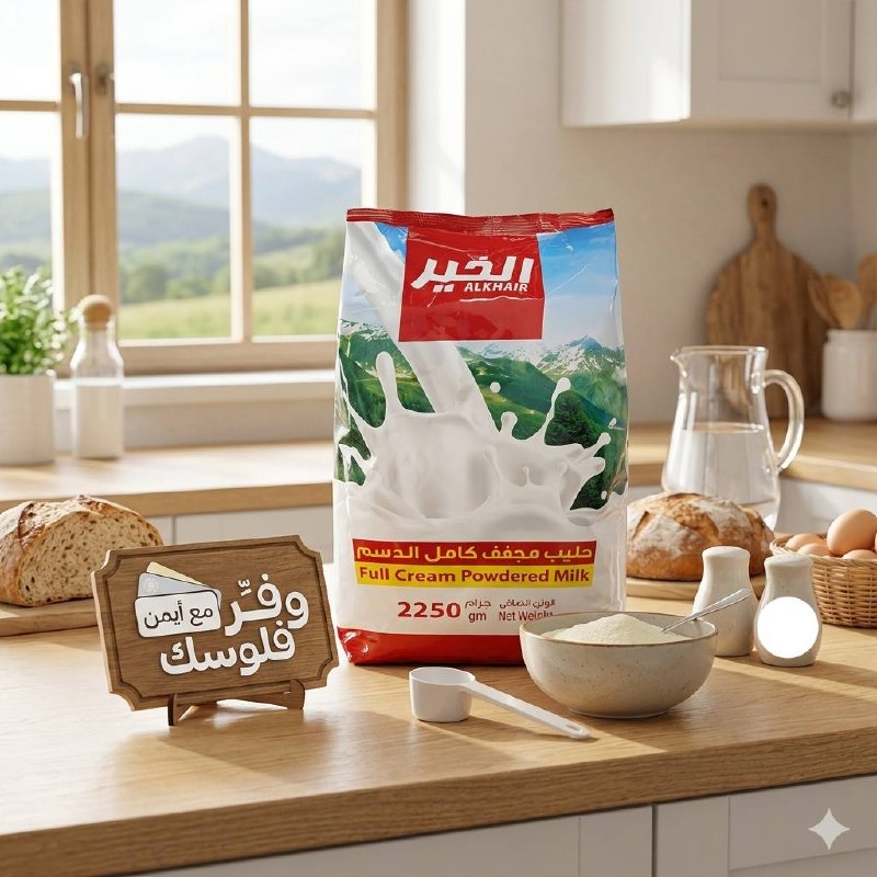 حليب مجفف كامل الدسم من الخير، 2.25 كيلو