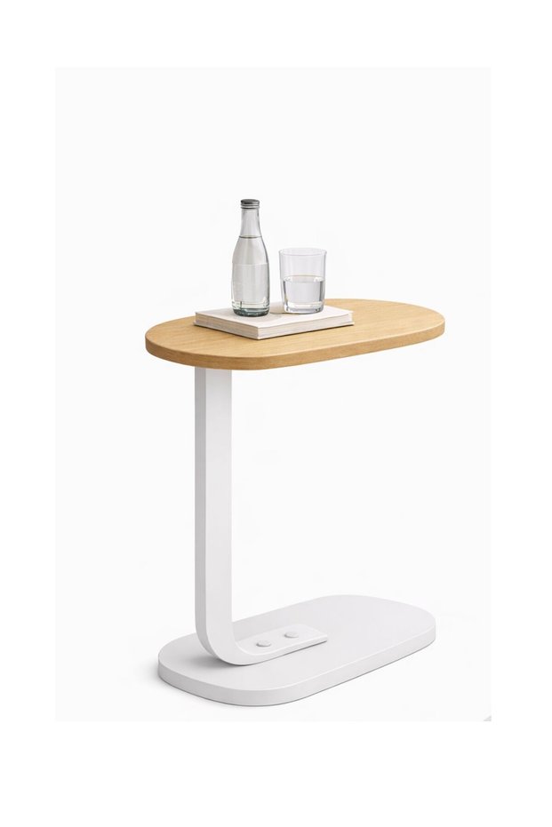 White Table with Wooden Top