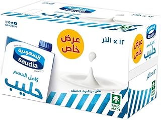 حليب السعودية 12 عبوة × 1 لتر