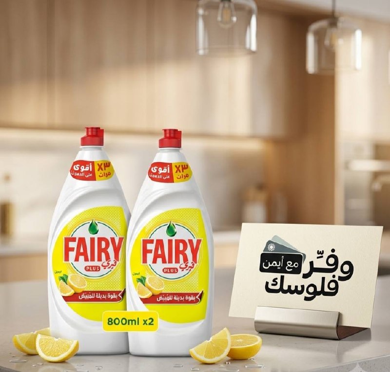 صابون سائل لغسيل الاطباق برائحة الليمون من فيري 2 × 800 مل