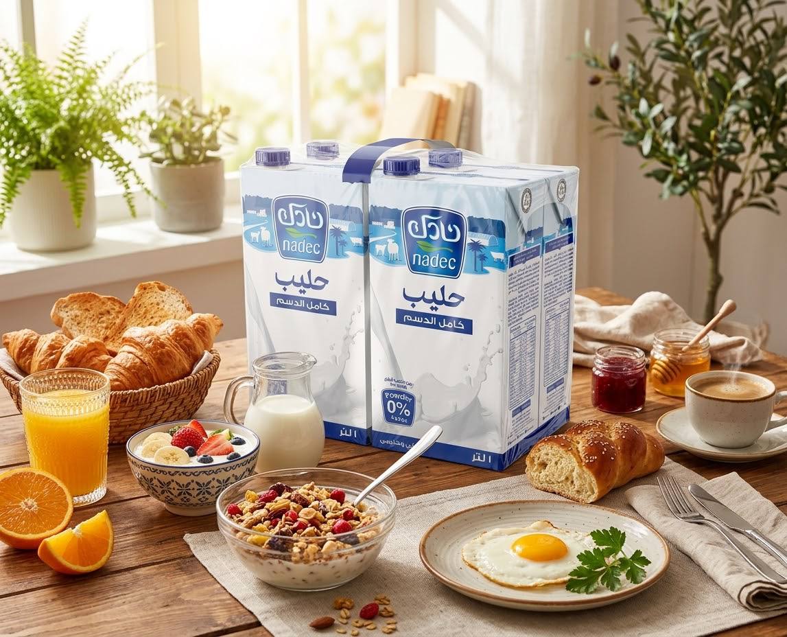 Nadic liquid milk, plain, carton, pack of 4 pieces, capacity 1 liter