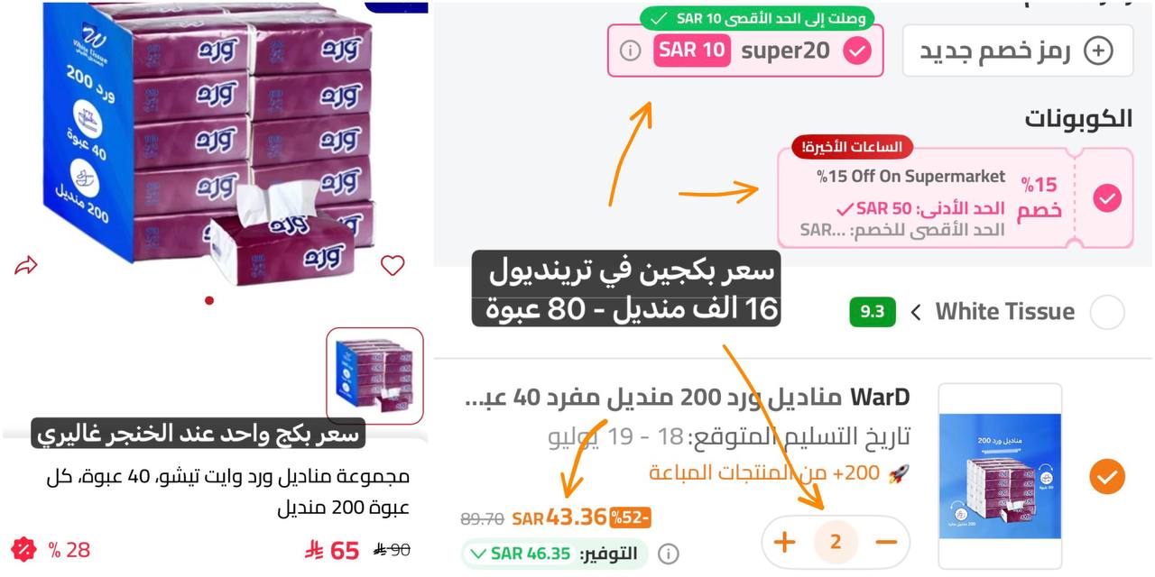 مناديل ورد 16 ألف منديل