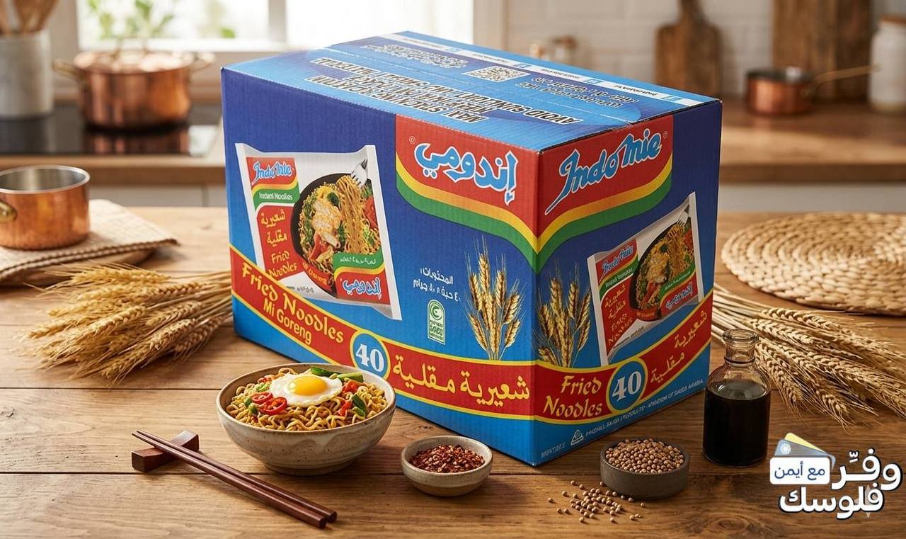 مجموعة اكياس نودلز بنكهة الشعيرية المقلية من اندومي، 40 قطعة × 80 غرام