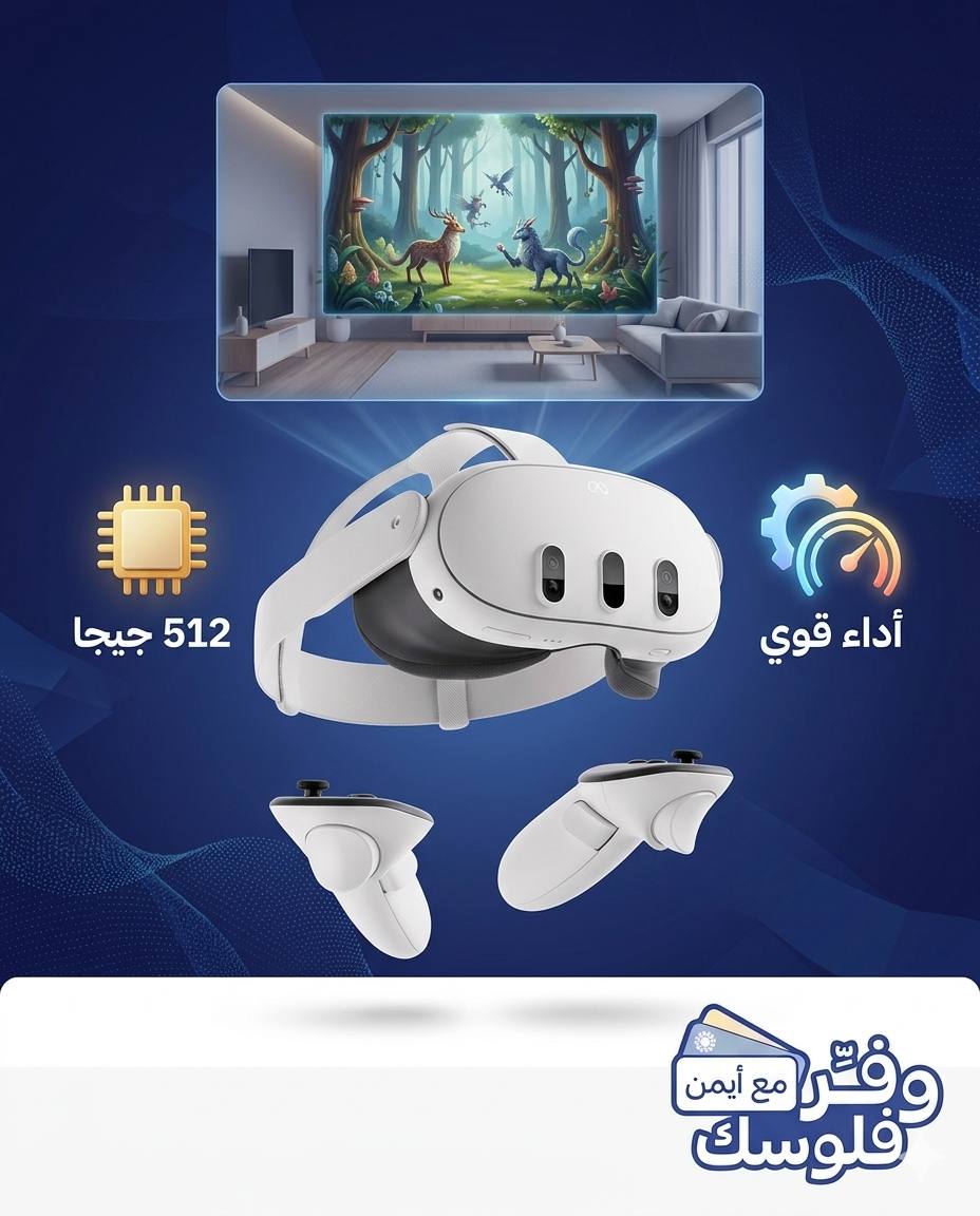 نظارة الواقع الافتراضي المستقلة من ميتا كويست 3 بذاكرة 512 جيجابايت