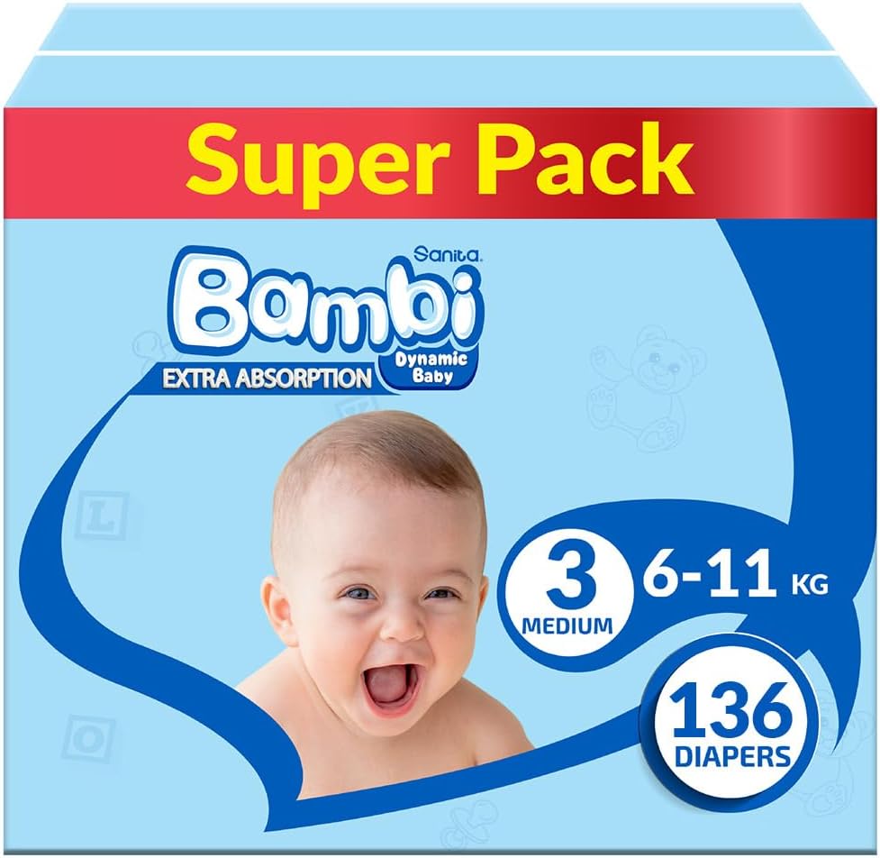 Sanita Bambi Diapers Size 3 (140 Diapers)