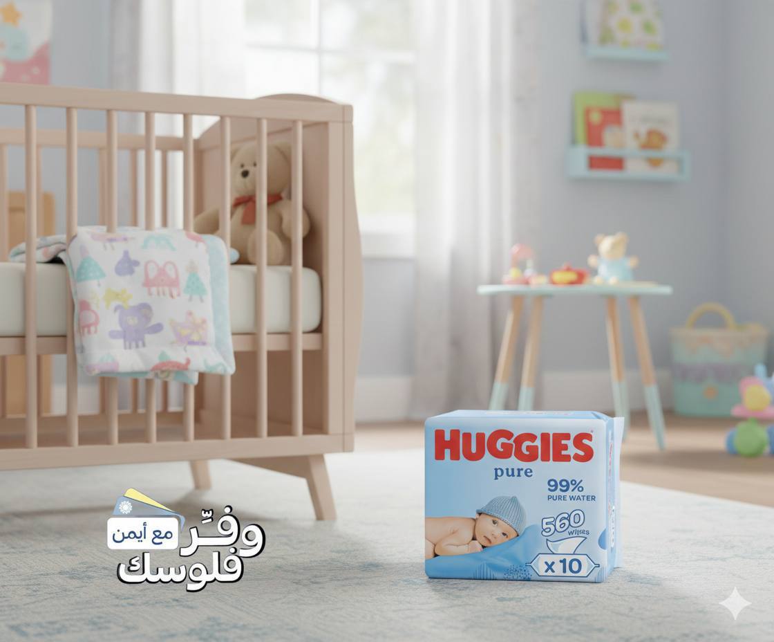 مناديل هجيز بيور للأطفال، مناديل نقية بنسبة 99%، عبوةقطع × 56 منديل (560 منديل