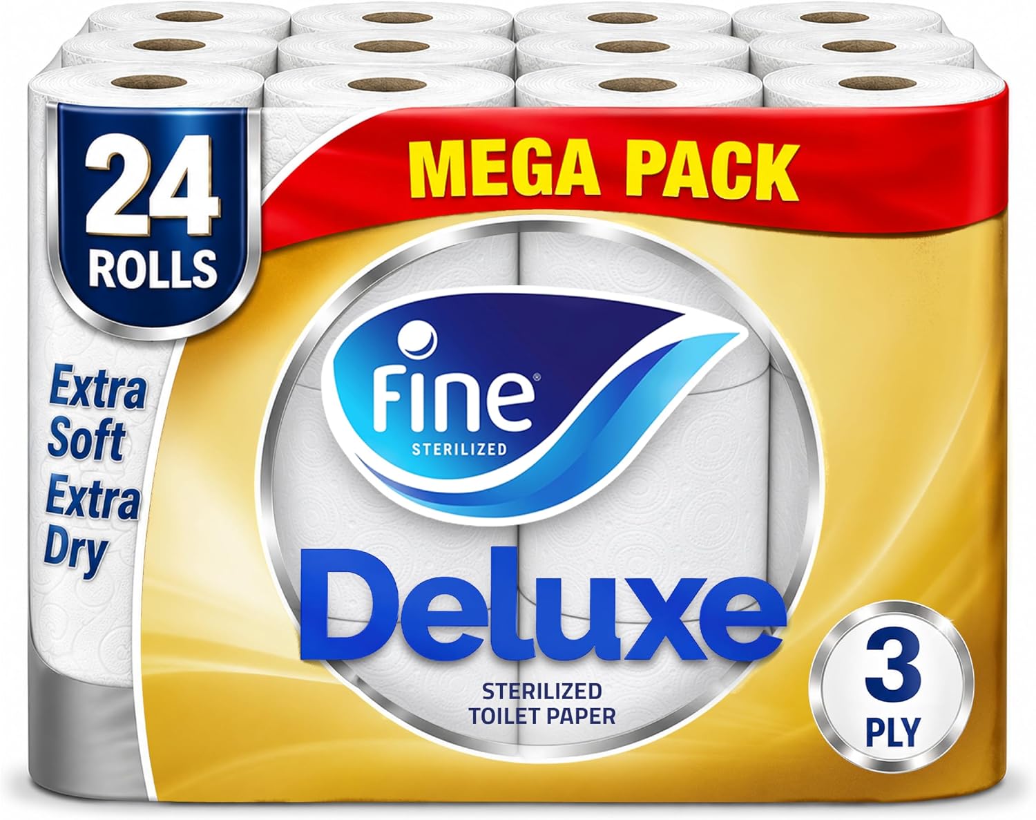 Highly absorbent fine fine paper 24 rolls