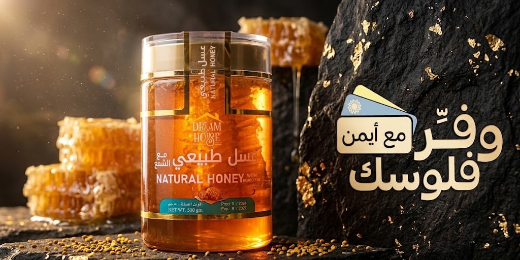 عسل طبيعي مع الشمع من دريم هاوس، 500 جم