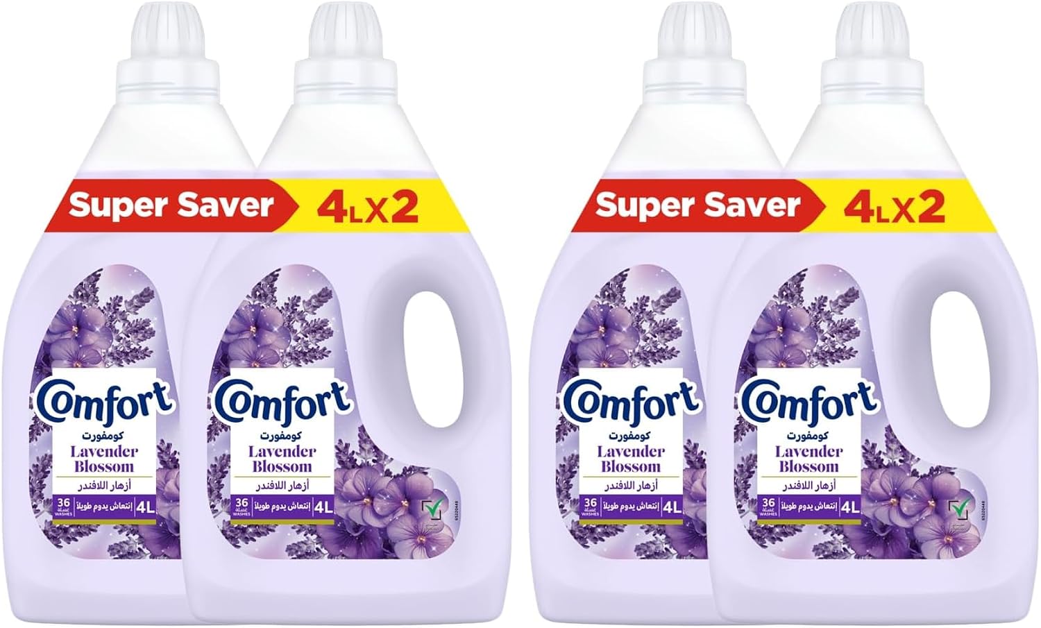 Comfort fabric softener with lavender scent, 4 liters x 4