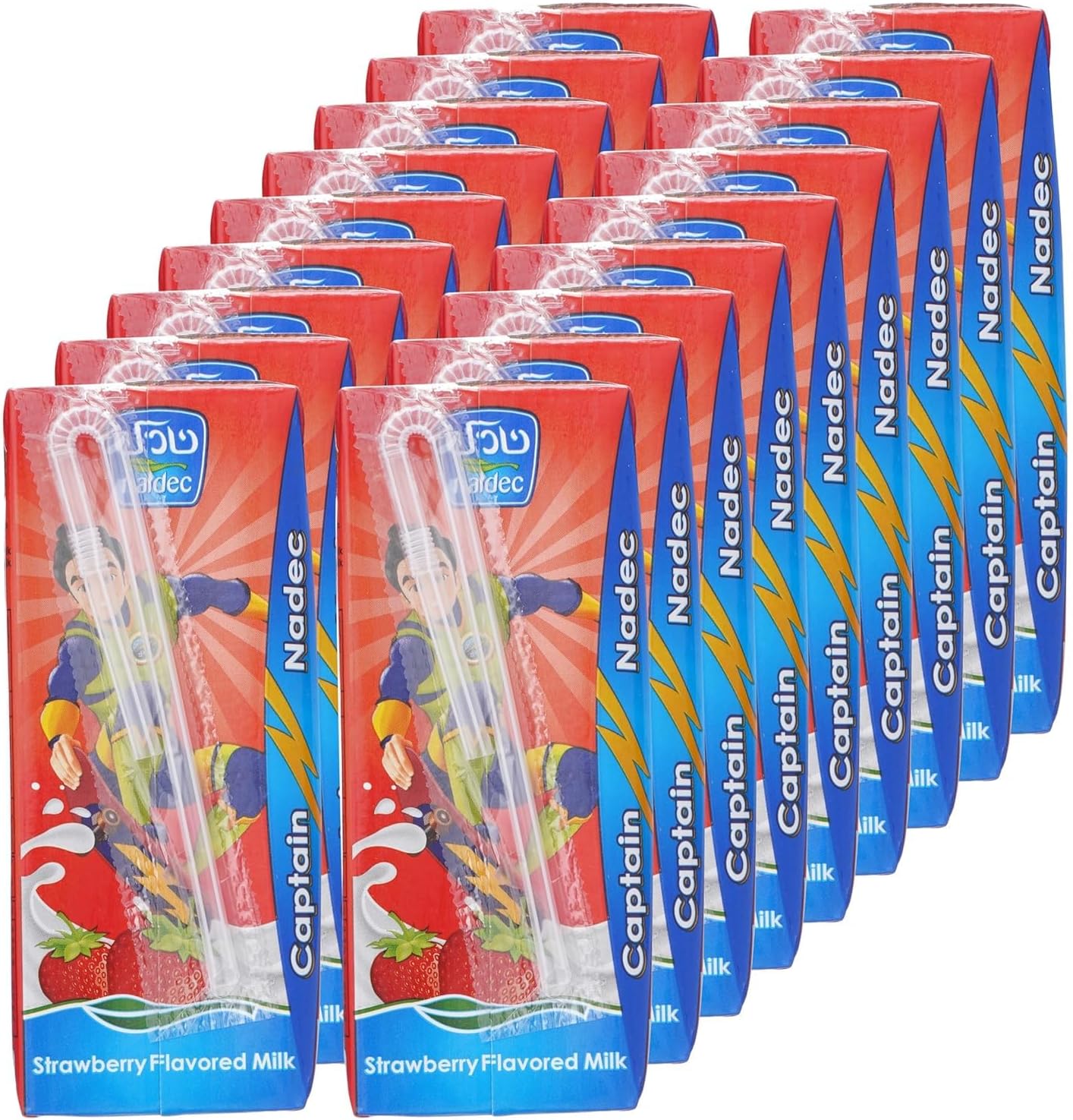 Nadec school milk strawberry 18 x 185 ml