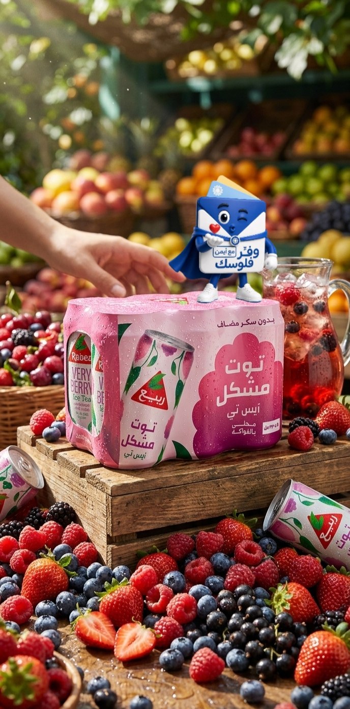 شاي مثلج فيري بيري بنكهة التوت 6 × 320 مل من ربيع
