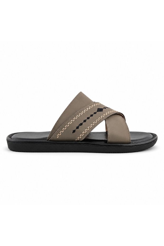 Brown Slippers with Black Pattern from Light Step