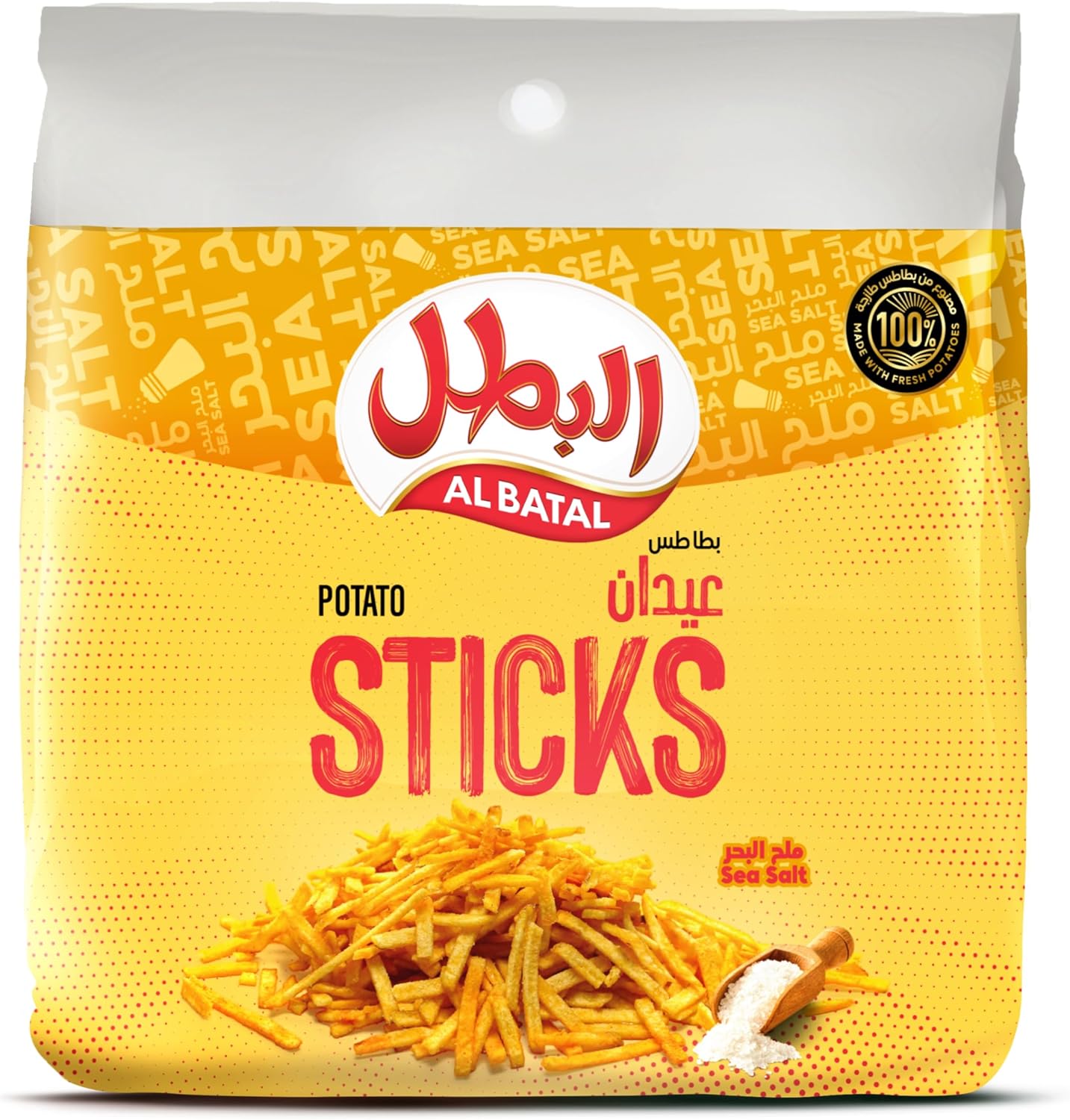 أعواد البطاطس من البطل - 12 كيس × 23 جرام — ملح البحر