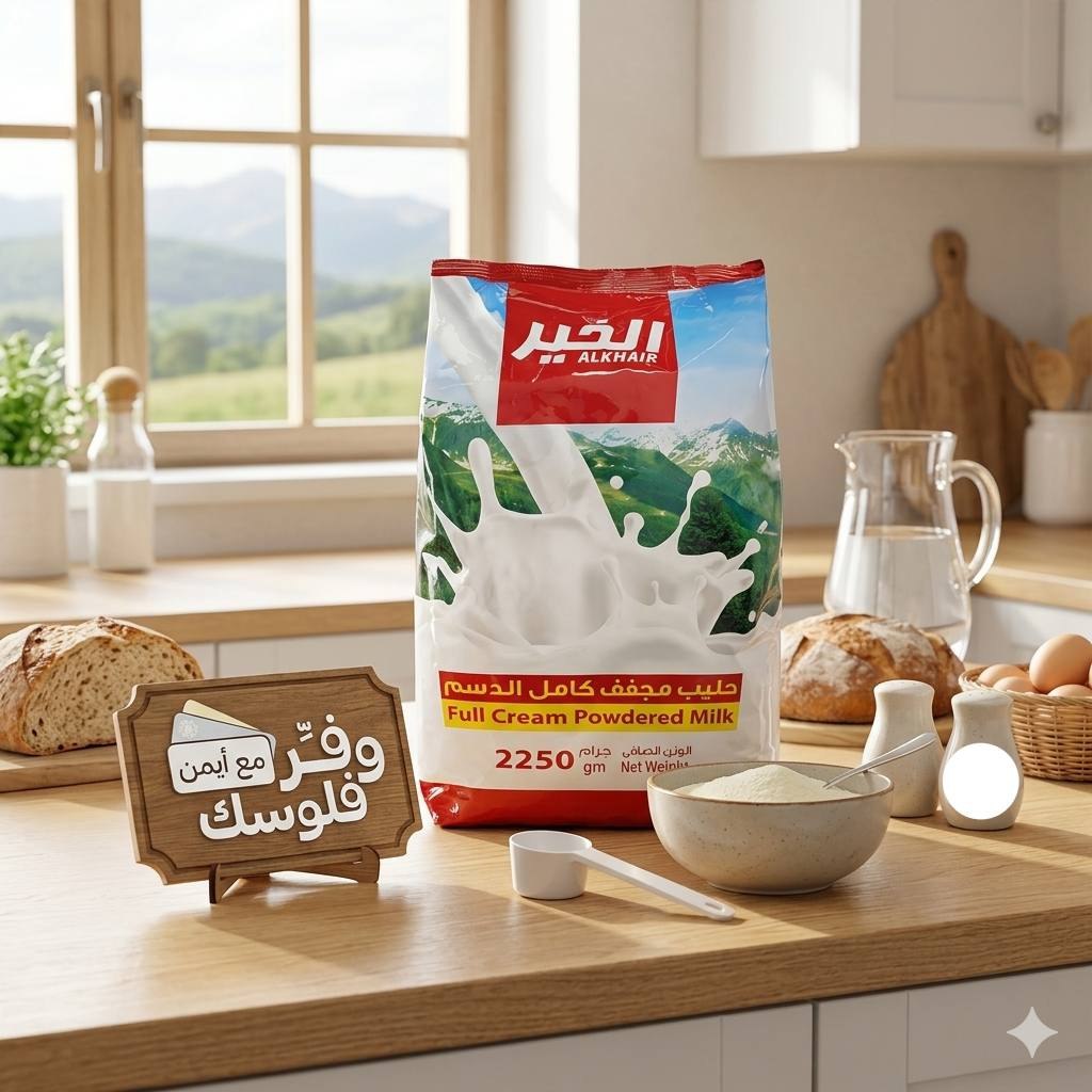 حليب مجفف كامل الدسم من الخير 2.25 كيلو