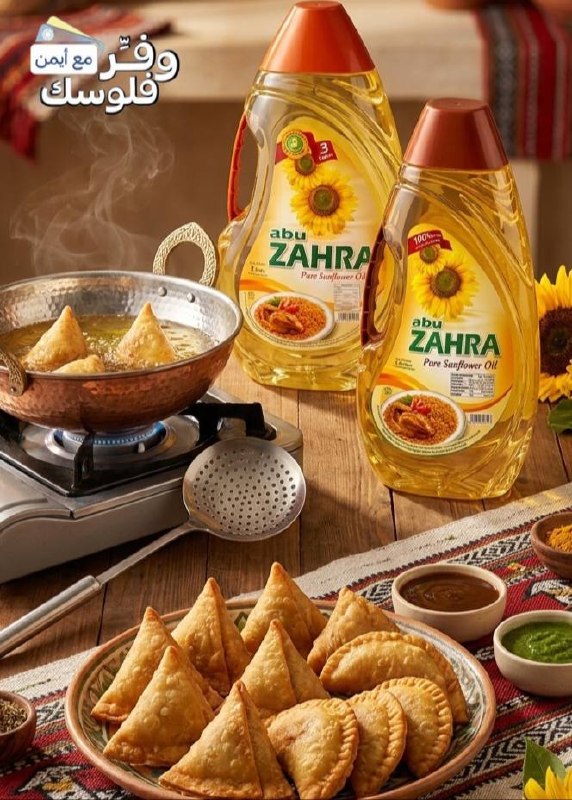 زيت دوار الشمس النقي من ابو زهرة، سعة 3 لتر - وزيت دوار الشمس 1.5لتر