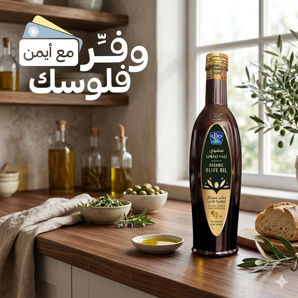 🫒زيت زيتون بكر عضوي من نادك، سعة 500 مل